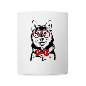 Drôle de pomsky lunettes Chien Chien - Mug blanc - blanc - Devant