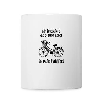 Lustiger Spruch Fahrradfahrer 9 Euro Ticket Bahn - Tasse - Weiß - Vorne