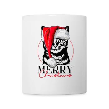 Santa CAT Merry Christmas funny cat Wilsigns - Mug - white - Front