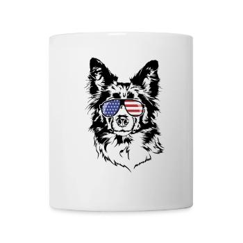 BORDER COLLIE America Flag USA Dogs Wilsigns - Mug - white - Front