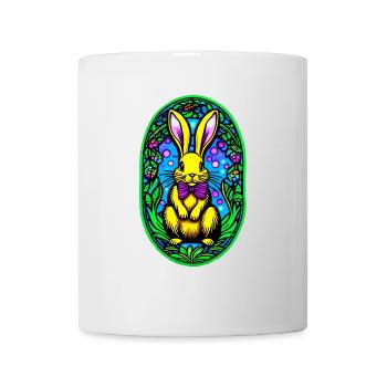 Osterhase Glasmalerei-Stil - Tasse - Weiß - Vorne