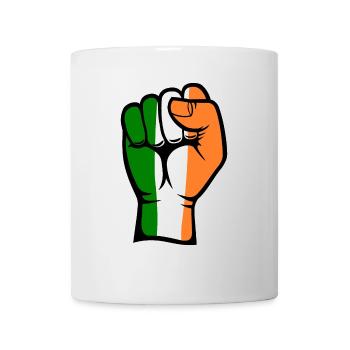 Irland Flagge Faust Hand Symbol - Tasse - Weiß - Vorne