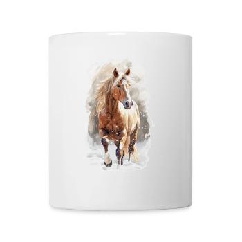 Cheval dans la neige - Mug blanc - blanc - Devant