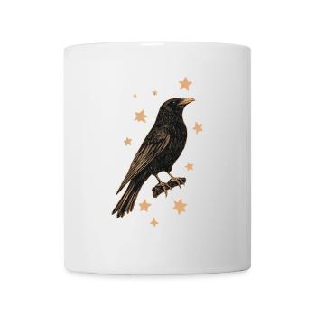 Corbeau avec des étoiles - Mug blanc - blanc - Devant
