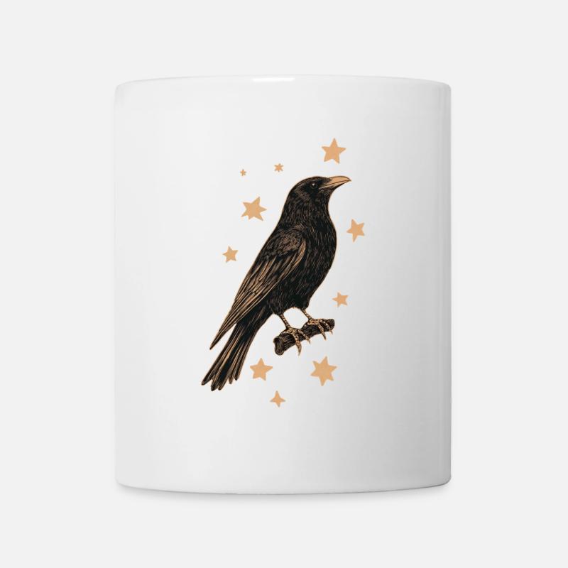 Rabe mit Sternen - Tasse - Weiß