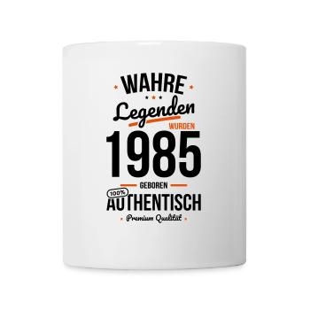 40. Geburtstag - Legenden wurden 1985 - Tasse - Weiß - Vorne
