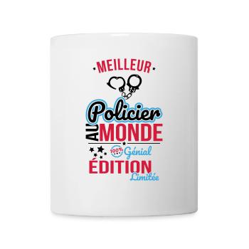 Bester Polizist der Welt - 100% Awesome - Tasse - Weiß - Vorne
