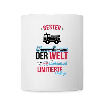 Bester Feuerwehrmann der Welt - 100% Authentisch - Tasse - Weiß - Vorne