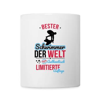 Bester Schwimmer der Welt - 100% Authentisch - Tasse - Weiß - Vorne
