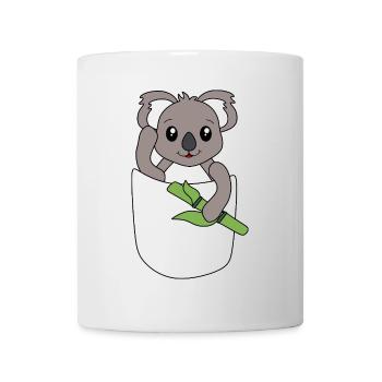 Koala in Brusttasche – süßes Tierdesign - Tasse - Weiß - Vorne