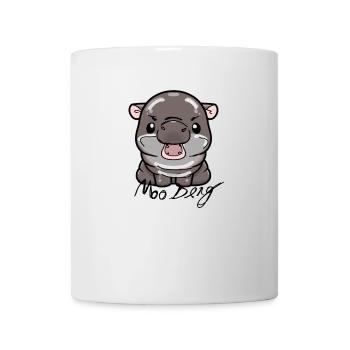 Moo Deng, Nilpferd, illustration, hippo - Tasse - Weiß - Vorne