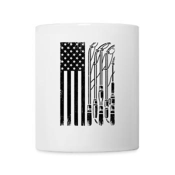 Canne à pêche drapeau américain USA Patriot Fisherman An - Mug blanc - blanc - Devant