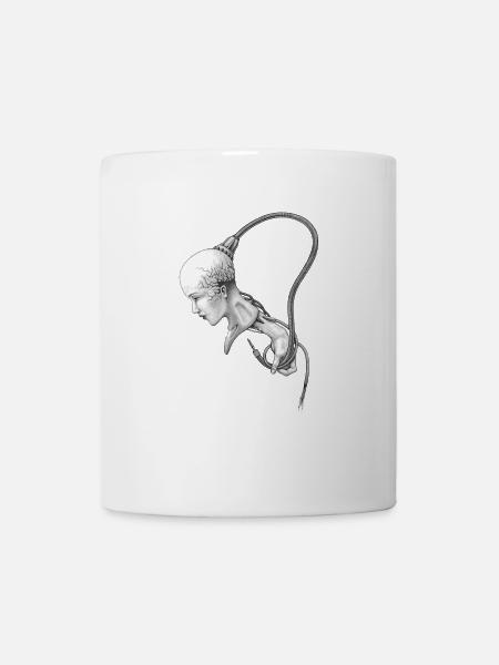 La fille biomécanique est contrôlée - Mug blanc - blanc