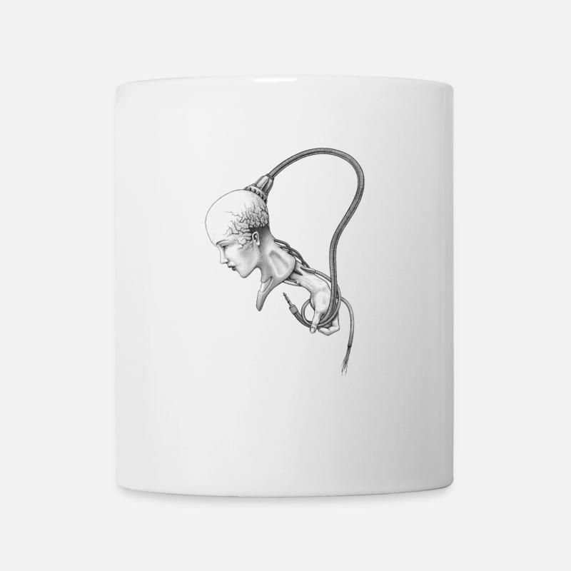 La fille biomécanique est contrôlée - Mug blanc - blanc