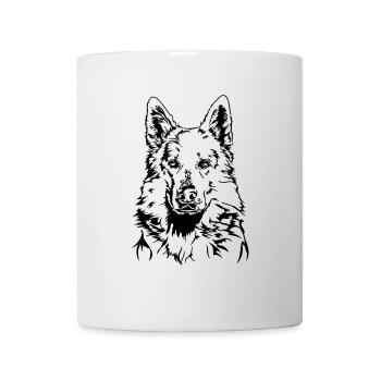 WHITE SWISS SHEPHERD Wilsign's dog motif - Mug - white - Front
