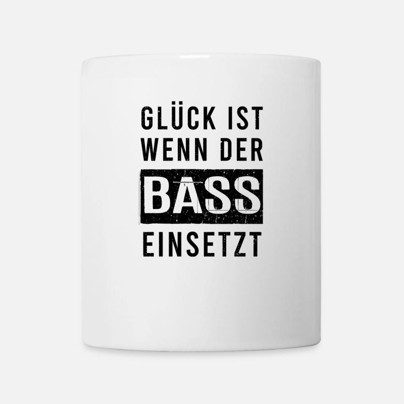Glück ist wenn der Bass einsetzt - Tasse - Weiß