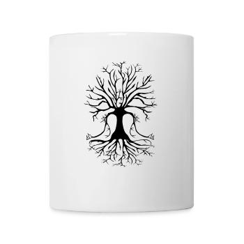 Meditation Yoga Baum - Tasse - Weiß - Vorne