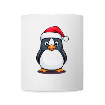 Weihnachtsmann Pinguin - Tasse - Weiß - Vorne
