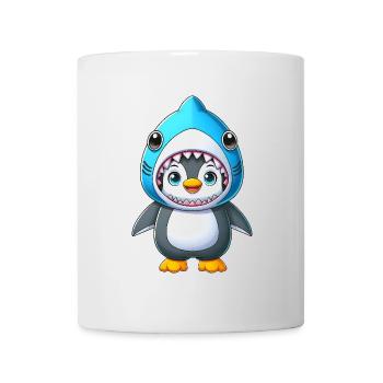 Drôle pingouin requin costume dessin animé carnaval - Mug blanc - blanc - Devant