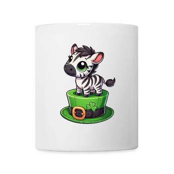 Mignon zèbre Saint-Patrick chapeau haut de forme trèfle - Mug blanc - blanc - Devant