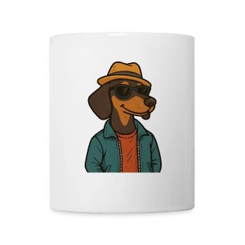 Chien cool dans le style de la rue - Mug blanc - blanc - Devant