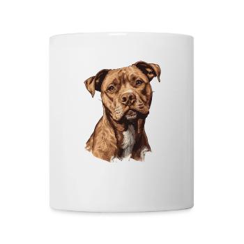 Drôle d’American Staffordshire Terrier chiot - Mug blanc - blanc - Devant