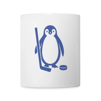 Minimalistischer Pinguin Eishockeyspieler Silhouet - Tasse - Weiß - Vorne