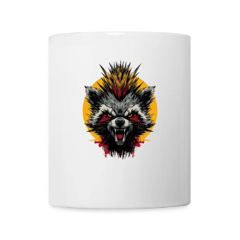 Grimmiger Punkrock Waschbär - Tasse - Weiß - Vorne