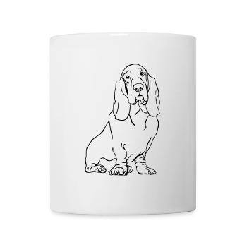 BASSET HOUND sitzend Hund Hunde Wilsigns - Tasse - Weiß - Vorne