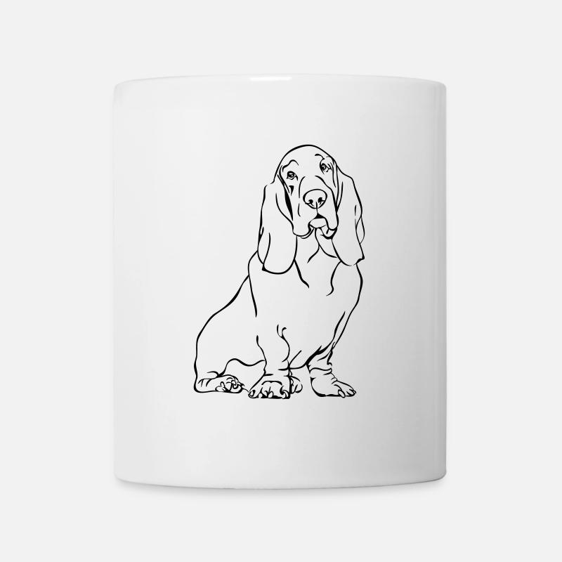 BASSET HOUND Chien assis Chiens Wilsigns - Mug blanc - blanc