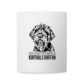 KORTHALS GRIFFON life is better chiens Wilsigns - Mug blanc - blanc - Devant