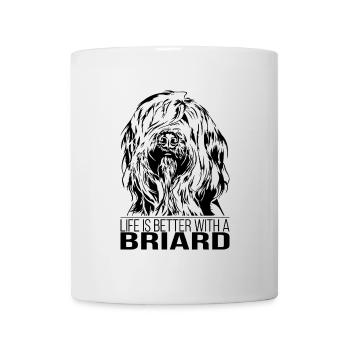 BRIARD life is better chien sort Wilsigns - Mug blanc - blanc - Devant