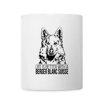 BERGER BLANC SUISSE life is better Hunde Wilsigns - Mug - white - Front
