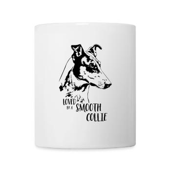 Loved by a SMOOTH COLLIE Hundespruch Hunde Spruch - Tasse - Weiß - Vorne