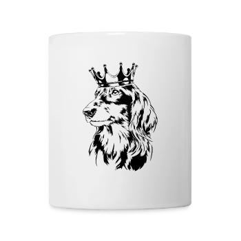 LANGHAARDACKEL Krone Hund Hunde Wilsigns - Tasse - Weiß - Vorne