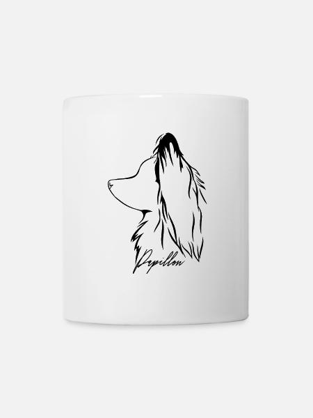 PAPILLON Profil Hunde Hund Wilsigns - Tasse - Weiß