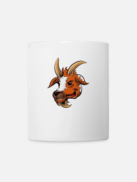 Dessin de bande dessinée de chèvre - Mug blanc - blanc