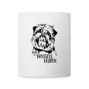 Loved by a Brussels Griffon Hunde Zwerggriffon - Tasse - Weiß - Vorne