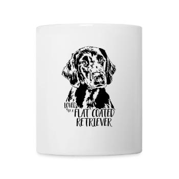 Aimé par un chien retriever à poil plat disant chiens - Mug blanc - blanc - Devant