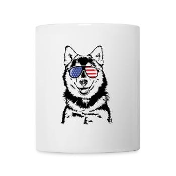 POMSKY Amérique Flag Dogs Wilsigns - Mug blanc - blanc - Devant