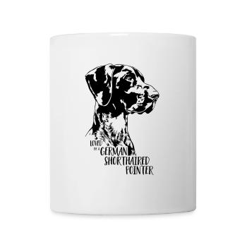 Loved by a German Shorthaired Pointer Hundespruch - Tasse - Weiß - Vorne