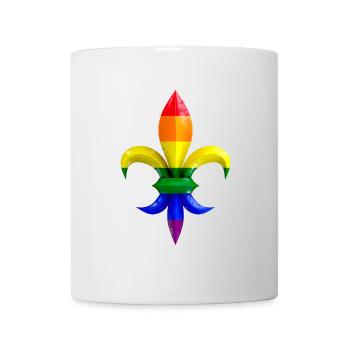 Fleur de Lys / Fleur de Lis marble with rainbow - Mug - white - Front