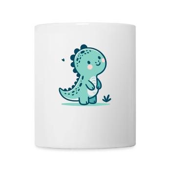 Cute and Whimsical Happy Little Dinosaur Buddy - Mug - white - Front