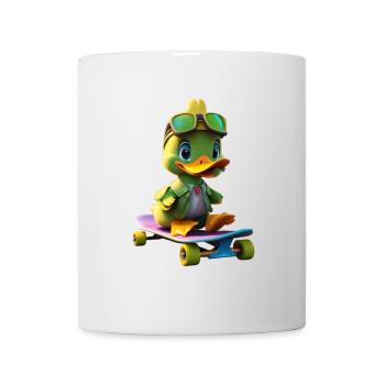 Skater Duck Hero on Skateboard - Mug - white - Front