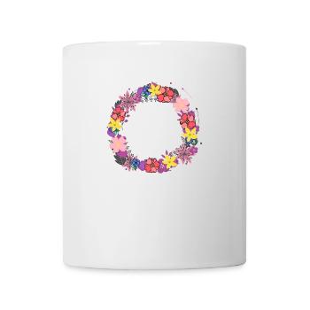 Blank,Flowers,Floral Wreath,Floral,Illustration,Purple - Mug - white - Front