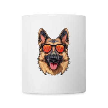 German Shepherd, Dog, Sunglasses, Summer, - Mug - white - Front