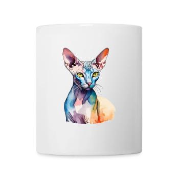 Sphynx Katze Wasserfarben - Tasse - Weiß - Vorne