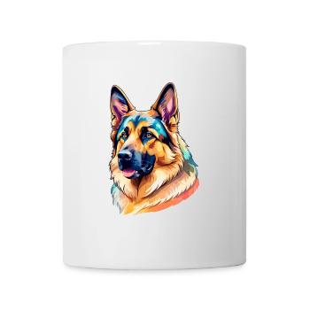 Deutscher Schäferhund Wasserfarben - Tasse - Weiß - Vorne