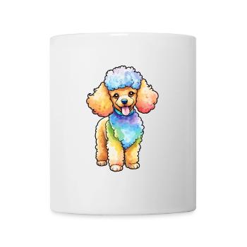 Pudel Wasserfarben - Tasse - Weiß - Vorne