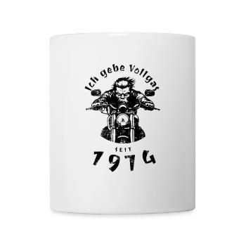 50e anniversaire Je tourne à plein régime depuis 1974 - Mug blanc - blanc - Devant
